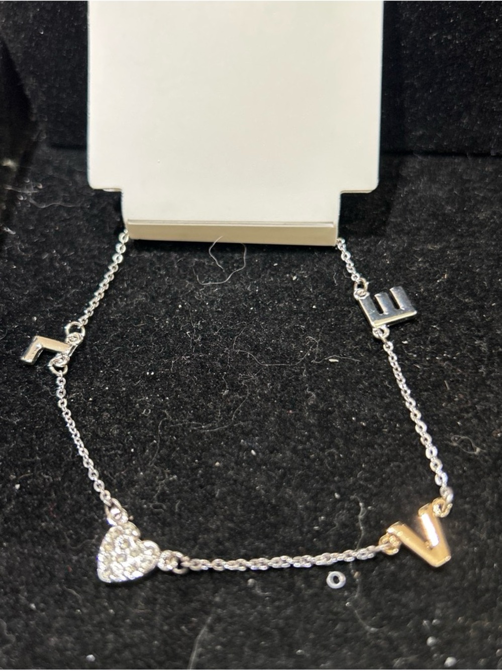 Silver 'LOVE' Heart & Letter Bracelet - Silver color